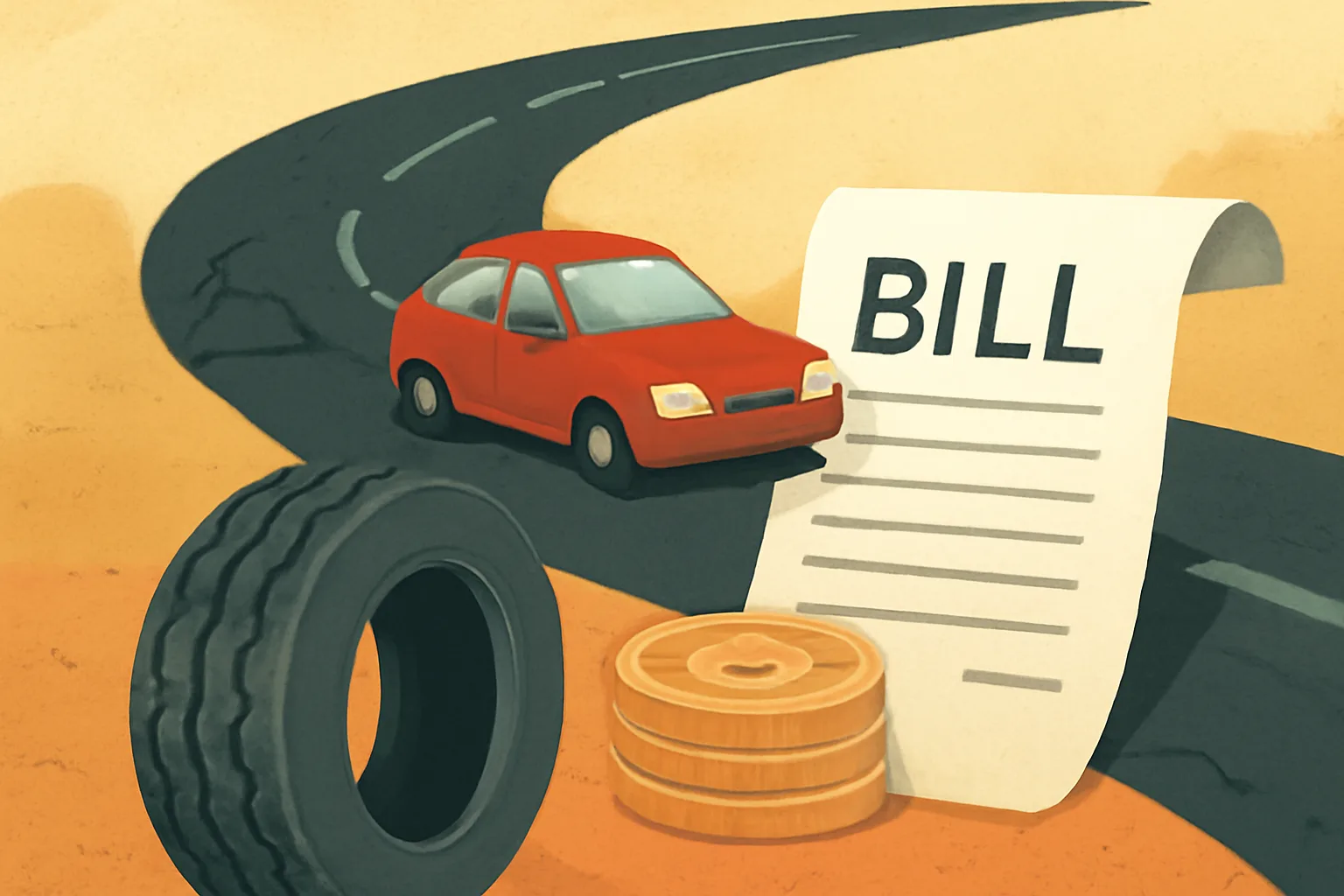Rough roads, real bills: why road quality is a household cost issue — editorial illustration