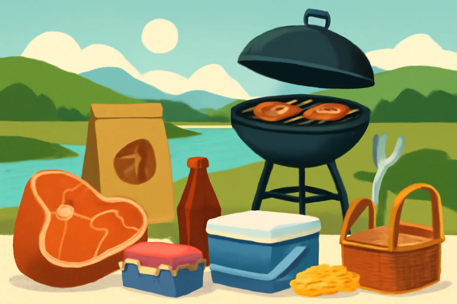 Where to Buy Meat, Barbecue Packs and Picnic Provisions in Tumut — editorial illustration